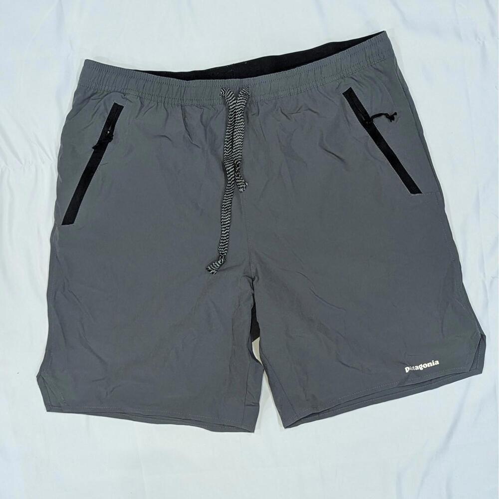Patagonia Nine Trails Running Shorts 8" Forge Gray Men’s XL NWT Zip Pockets